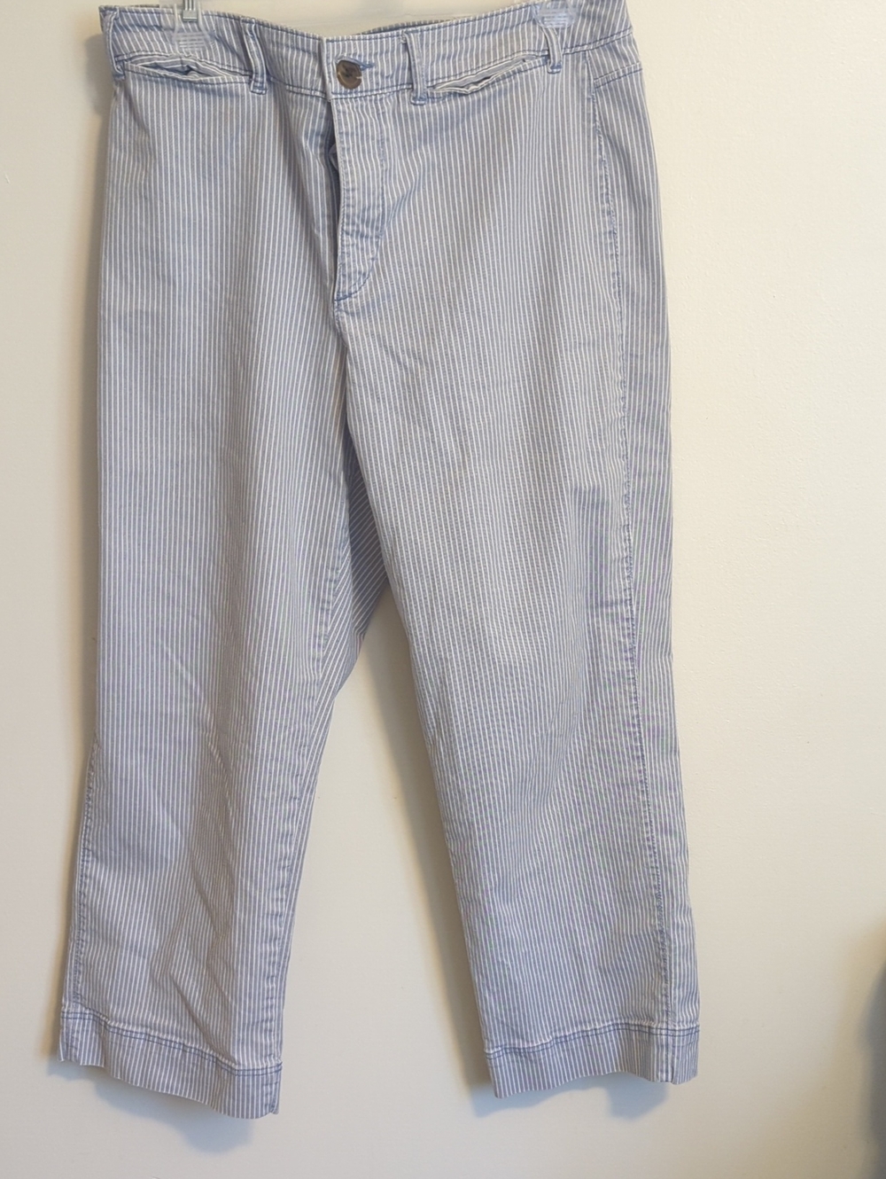 Light Blue Pinstripe Cropped Pants
